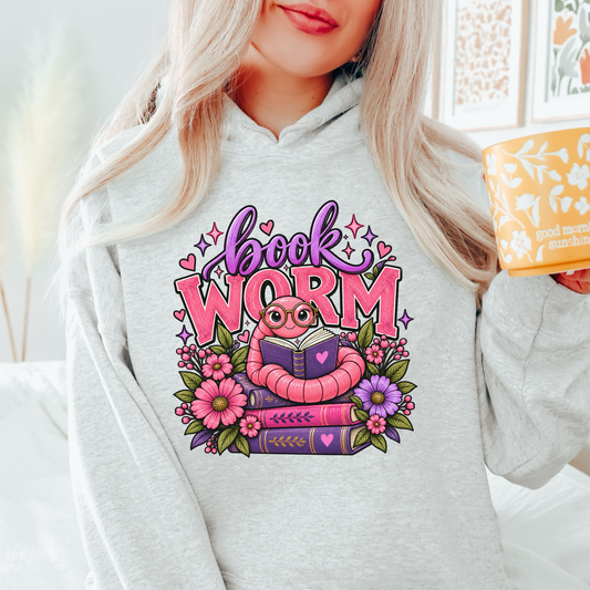 Book Worm Hoodie, Bookworm Hoodie, Book Lover Hoodie, Bookish Hoodie, Reader Hoodie, Reading Hoodie, Book Lover Gift, Bookish Gift, Librarian Hoodie, Teacher Hoodie, Reading Teacher, Bibliophile Hoodie, Avid Reader Gift, Book Club Hoodie, Book Club Gift, Floral Book Hoodie, Cute Book Hoodie, Reader Gift, Library Hoodie, Cozy Reading Hoodie, Books and Flowers, Bookstore Lover, Pink Book Design, Purple Book Design, Sahdeh Spruce