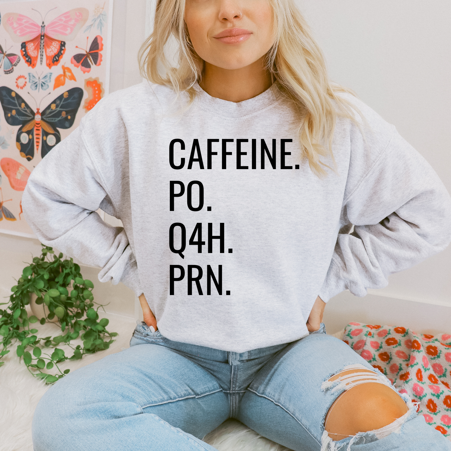 caffeine po q4h prn sweatshirt, nurse sweatshirt funny, nurse coffee sweatshirt, medical humor sweatshirt, nursing student crewneck, healthcare worker sweatshirt, funny nurse crewneck, coffee lover sweatshirt, rn sweatshirt, hospital humor shirt, cozy nurse sweatshirt, unisex crewneck sweatshirt