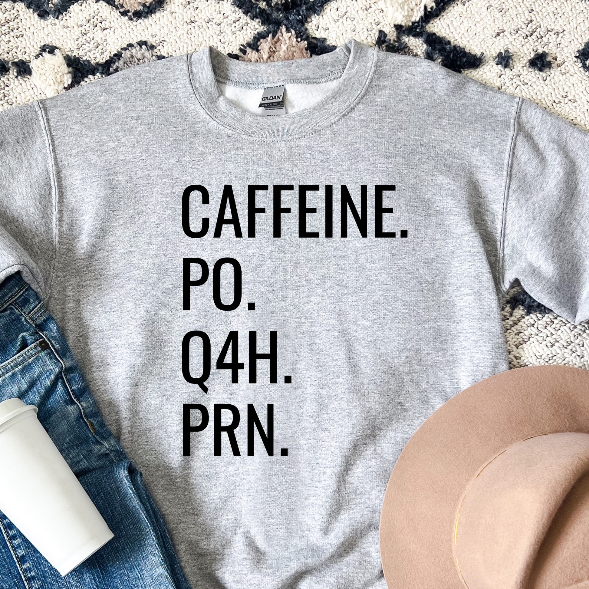 caffeine po q4h prn sweatshirt, nurse sweatshirt funny, nurse coffee sweatshirt, medical humor sweatshirt, nursing student crewneck, healthcare worker sweatshirt, funny nurse crewneck, coffee lover sweatshirt, rn sweatshirt, hospital humor shirt, cozy nurse sweatshirt, unisex crewneck sweatshirt