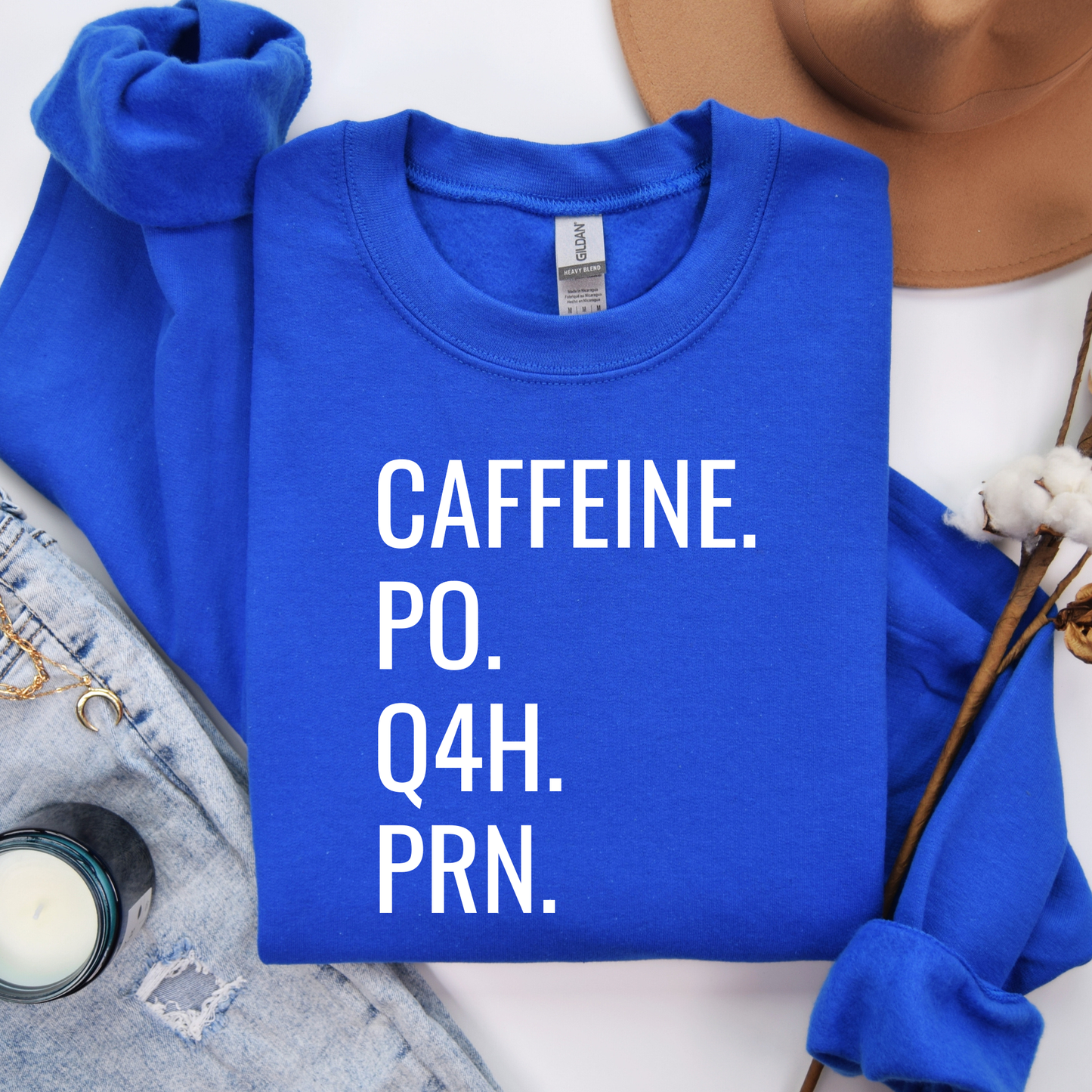 caffeine po q4h prn sweatshirt, nurse sweatshirt funny, nurse coffee sweatshirt, medical humor sweatshirt, nursing student crewneck, healthcare worker sweatshirt, funny nurse crewneck, coffee lover sweatshirt, rn sweatshirt, hospital humor shirt, cozy nurse sweatshirt, unisex crewneck sweatshirt