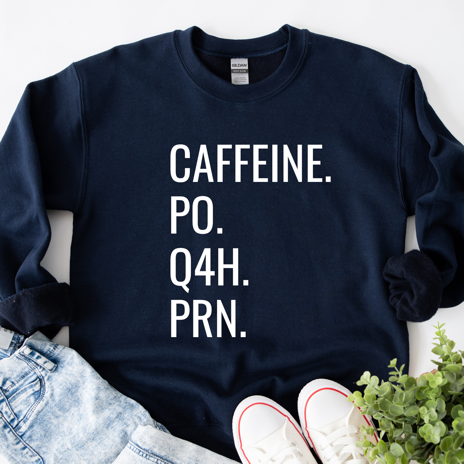 caffeine po q4h prn sweatshirt, nurse sweatshirt funny, nurse coffee sweatshirt, medical humor sweatshirt, nursing student crewneck, healthcare worker sweatshirt, funny nurse crewneck, coffee lover sweatshirt, rn sweatshirt, hospital humor shirt, cozy nurse sweatshirt, unisex crewneck sweatshirt