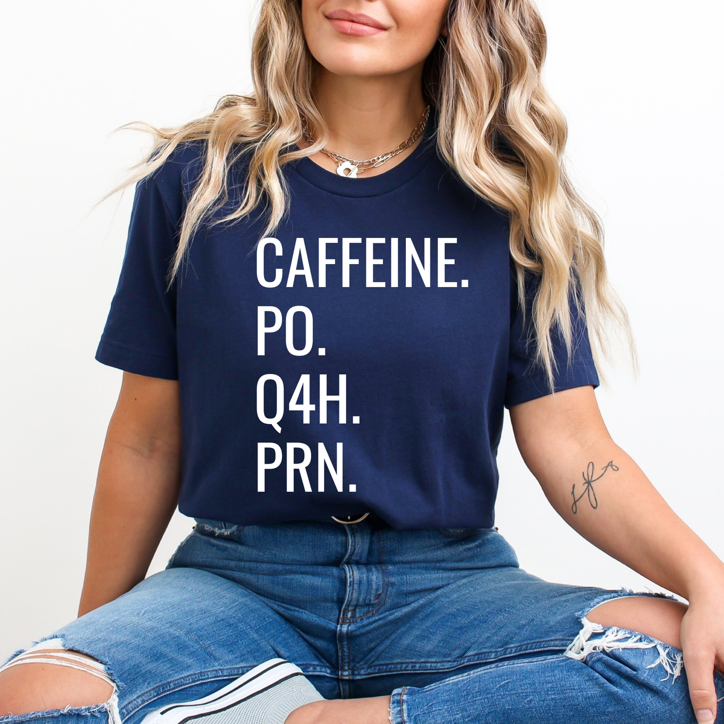 caffeine po q4h prn shirt, nurse coffee shirt, funny nurse shirt, medical humor shirt, nursing student shirt, nurse life shirt, healthcare worker shirt, coffee lover shirt, rn shirt, funny medical tee, nurse gift idea, hospital humor shirt, unisex nurse tee