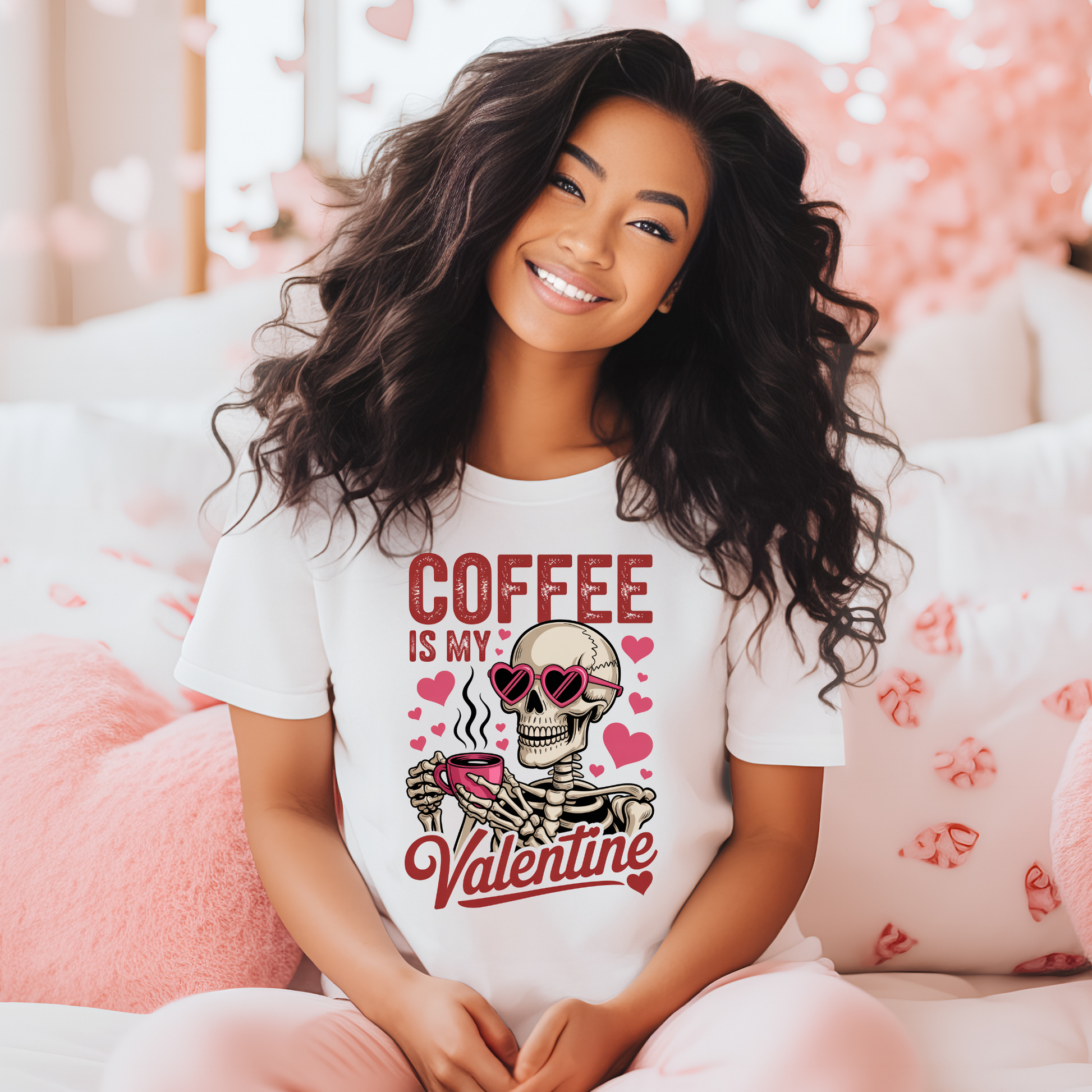 CoffeeIsMyValentineSkeletonshirt. 
