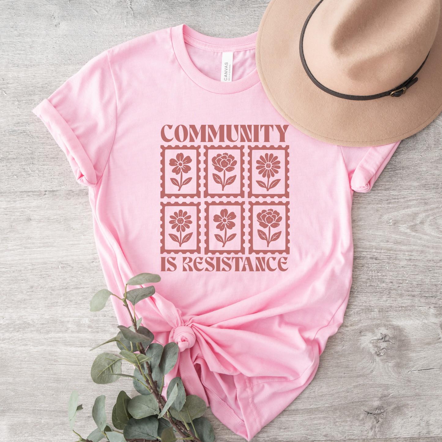 community is resistance shirt, floral stamp shirt, social justice shirt, activist graphic tee, community shirt, protest shirt, unity shirt, mutual aid shirt, progressive apparel, floral activist shirt, statement graphic tee, unisex activist shirt, community care shirt