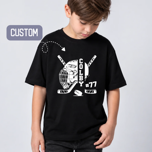 Personalized Youth Hockey Shirt, Custom Kids Hockey T-Shirt, Youth Hockey Name and Number, Kids Hockey Player Gift, Personalized Hockey Tee, Youth Hockey Apparel, Custom Hockey Shirt Kids, Minor Hockey Gift, Hockey Birthday Shirt, Youth Hockey Team Shirt, Kids Hockey Jersey Number, Hockey Tournament Shirt, Hockey Player Name Shirt, Youth Sports T-Shirt, Hockey Christmas Gift Kids, Custom Youth Sports Shirt, Hockey Team Spirit Wear, Boys Hockey Shirt, Girls Hockey Shirt, Sahdeh Spruce