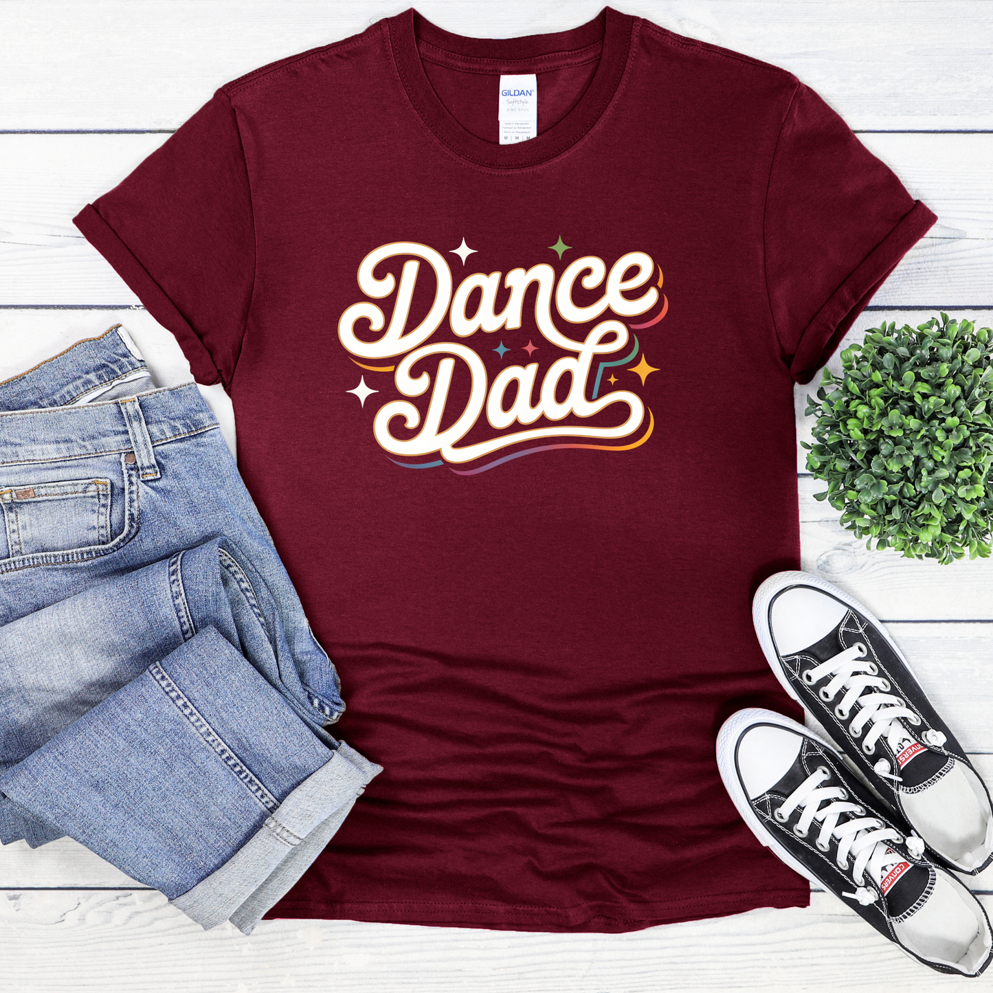 Dance Dad unisex shirt with bold retro typography design on a graphic tee. dance dad shirt, proud dance dad, dance parent tee, unisex graphic tee, recital shirt, competition shirt, dance family apparel, dad gift shirt, retro typography shirt, supportive parent shirt, dance life shirt, father pride tee, everyday graphic tee, performance shirt, dance dad apparel