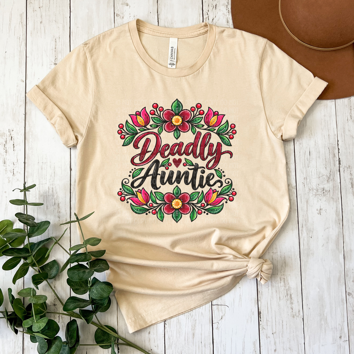 Celebrate your favourite Auntie with our Deadly Auntie Shirt featuring a colourful Indigenous floral-inspired design. Made by an Indigenous-owned family business.