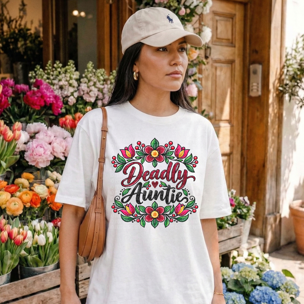Celebrate your favourite Auntie with our Deadly Auntie Shirt featuring a colourful Indigenous floral-inspired design. Made by an Indigenous-owned family business.