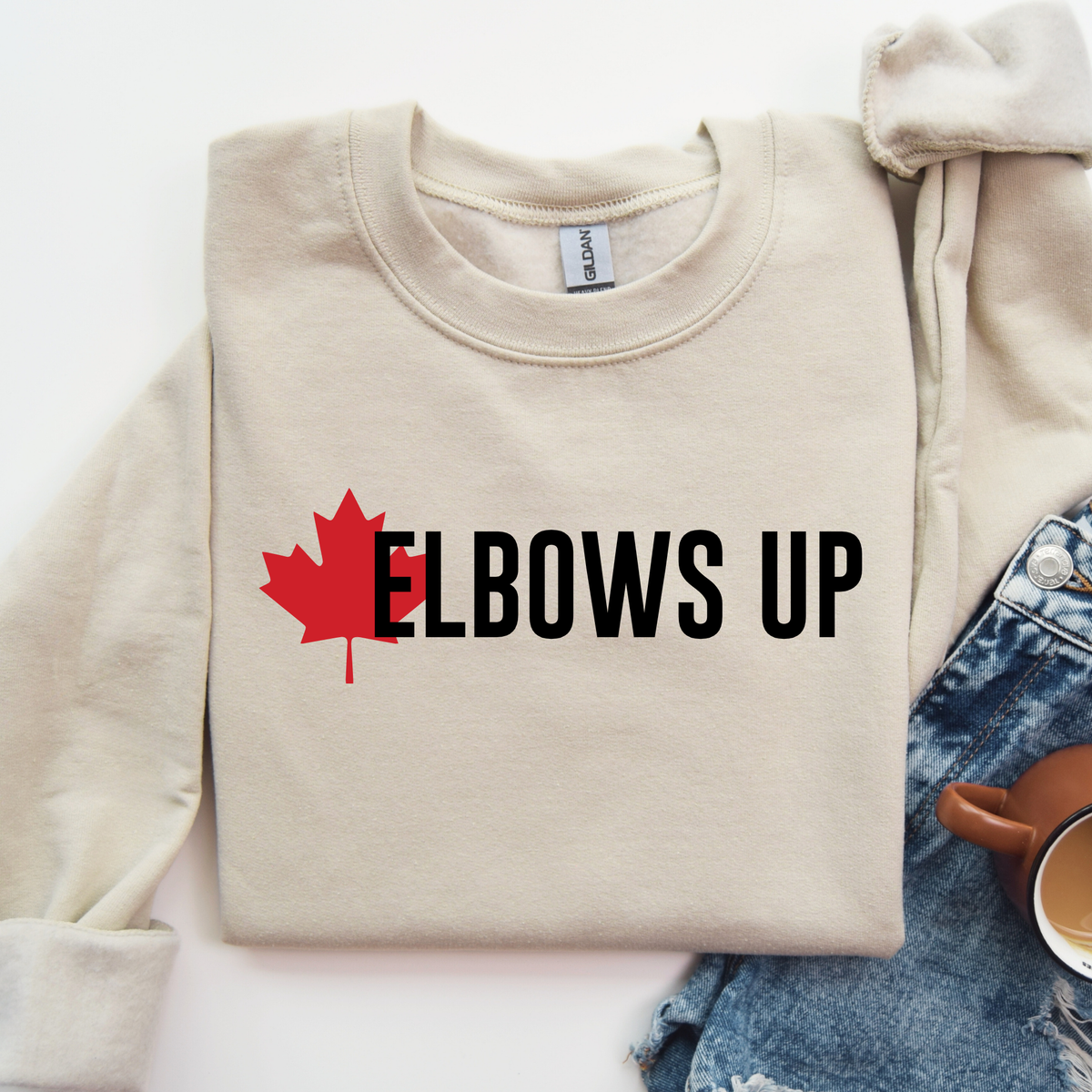 Elbows Up Sweatshirt, Elbows Up Canada, Canada Sweatshirt, Canadian Sweatshirt, Canadian Crewneck, Elbows Up Crewneck, Canadian Pride, Canadian Pride Sweatshirt, Maple Leaf Sweatshirt, Canada Maple Leaf, Proud Canadian, Canada Day Sweatshirt, Canada Day Outfit, Canadian Gift, Gift for Canadian, Hockey Sweatshirt, Hockey Fan Gift, Rink Sweatshirt, Canadian Apparel, Canada Clothing, Cozy Canadian Sweatshirt, Canadian Winter, Support Canadian, Canadian Small Business, Sahdeh Spruce