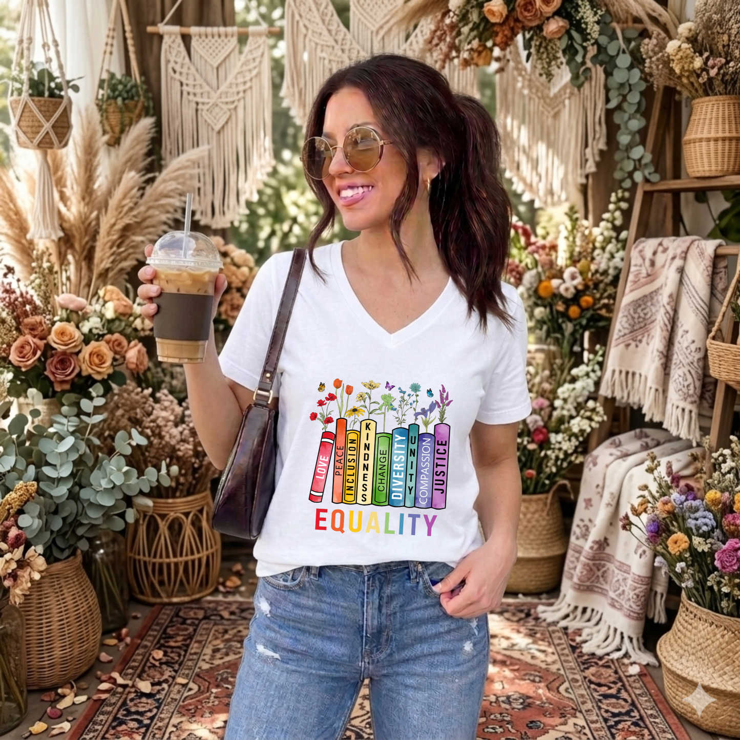equality book v-neck t-shirt, equality bookstack v-neck, rainbow equality v-neck tee, diversity and inclusion shirt, kindness justice compassion shirt, teacher equality v-neck, librarian equality t-shirt, book lover pride v-neck, LGBTQ ally rainbow tee, social justice graphic shirt, inclusive classroom apparel, equality graphic v-neck, unisex rainbow book shirt
