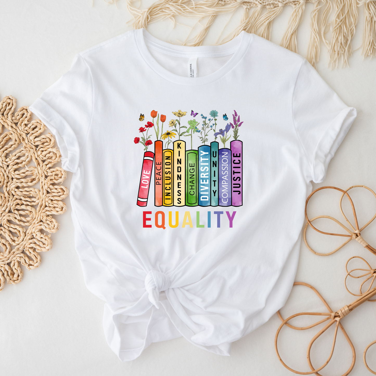 equality book shirt, equality bookstack tee, rainbow equality t-shirt, diversity inclusion kindness justice shirt, teacher equality shirt, librarian equality tee, book lover pride shirt, LGBTQ ally graphic tee, social justice rainbow shirt, inclusive classroom apparel