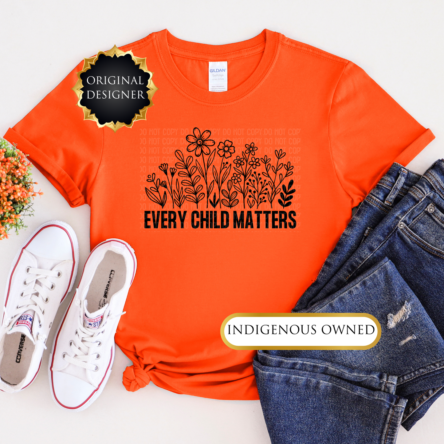 Every Child Matters shirt with bold Orange Shirt Day awareness text on a unisex graphic tee. Every Child Matters shirt, Orange Shirt Day, Indigenous awareness tee, reconciliation shirt, unisex graphic tee, remembrance shirt, Indigenous support, awareness apparel, statement tee, truth and reconciliation, Indigenous children, healing shirt, advocacy shirt, educational tee, Indigenous owned brand