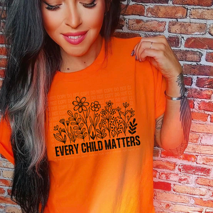Every Child Matters shirt with bold Orange Shirt Day awareness text on a unisex graphic tee. Every Child Matters shirt, Orange Shirt Day, Indigenous awareness tee, reconciliation shirt, unisex graphic tee, remembrance shirt, Indigenous support, awareness apparel, statement tee, truth and reconciliation, Indigenous children, healing shirt, advocacy shirt, educational tee, Indigenous owned brand