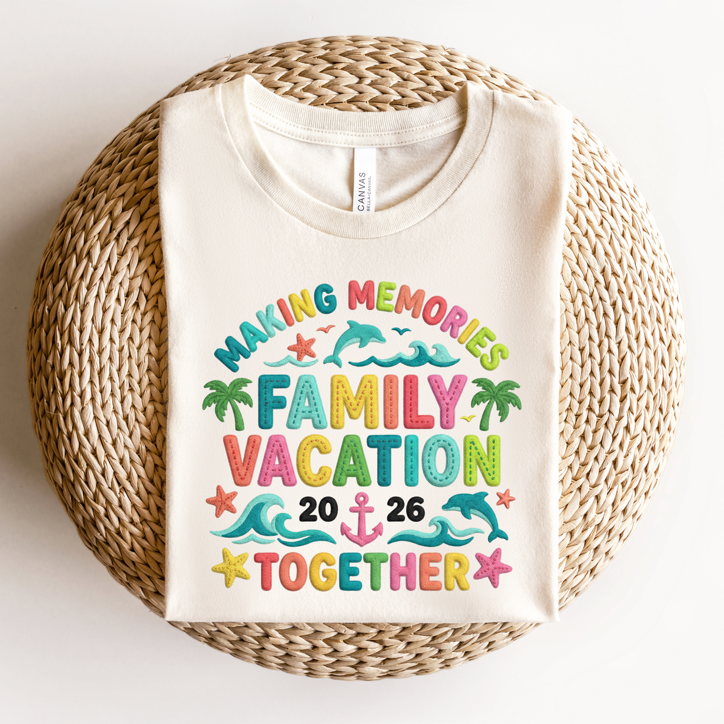 Family Vacation Making Memories Together 2026 Faux Crochet Shirt