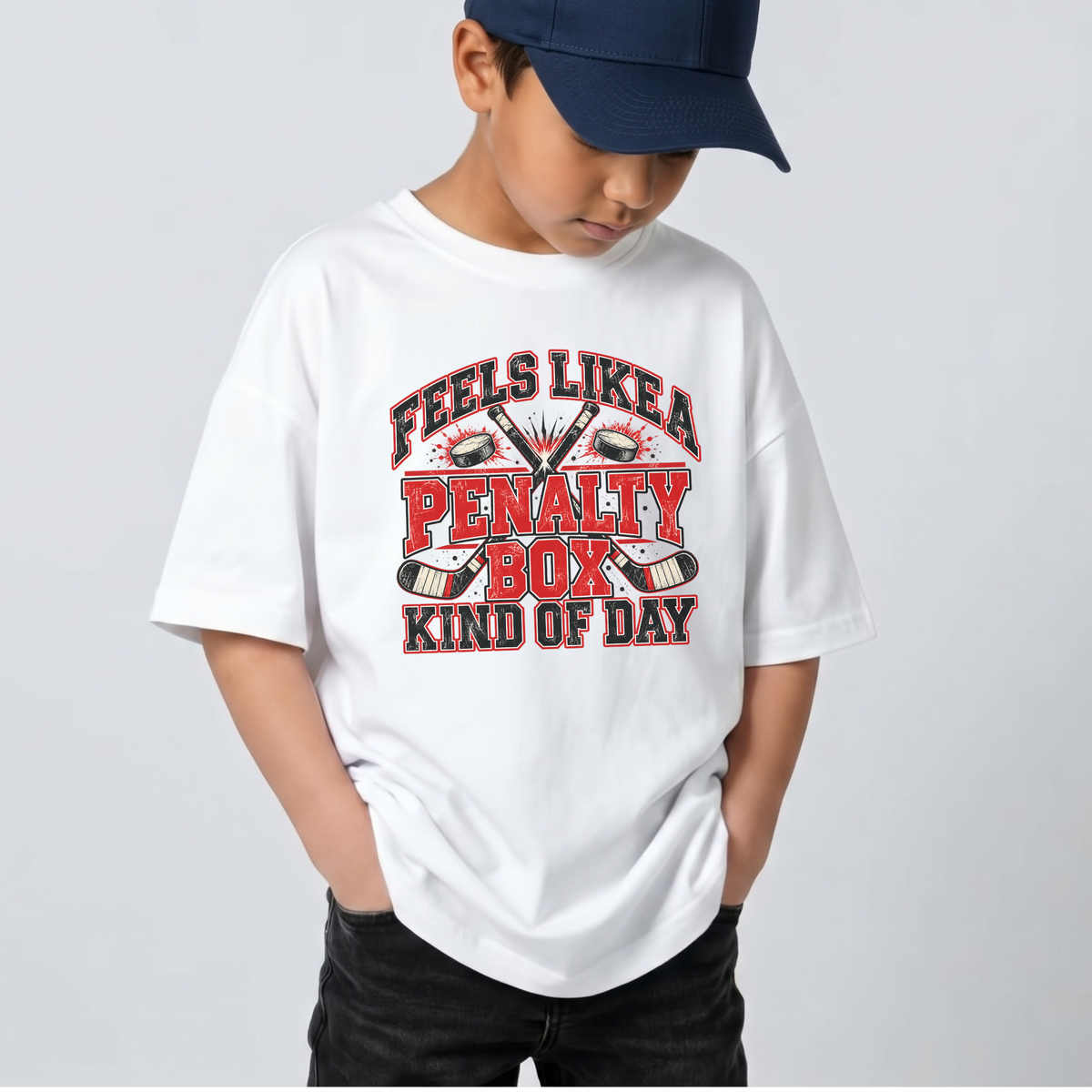 Feels Like a Penalty Box Kind of Day Youth Hockey Shirt