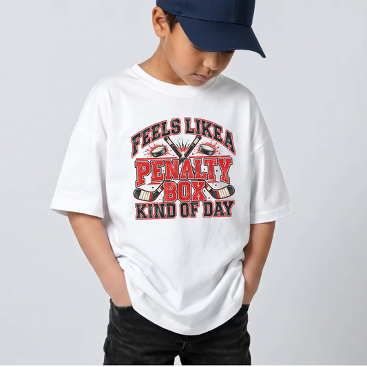 Feels Like a Penalty Box Kind of Day Youth Hockey Shirt