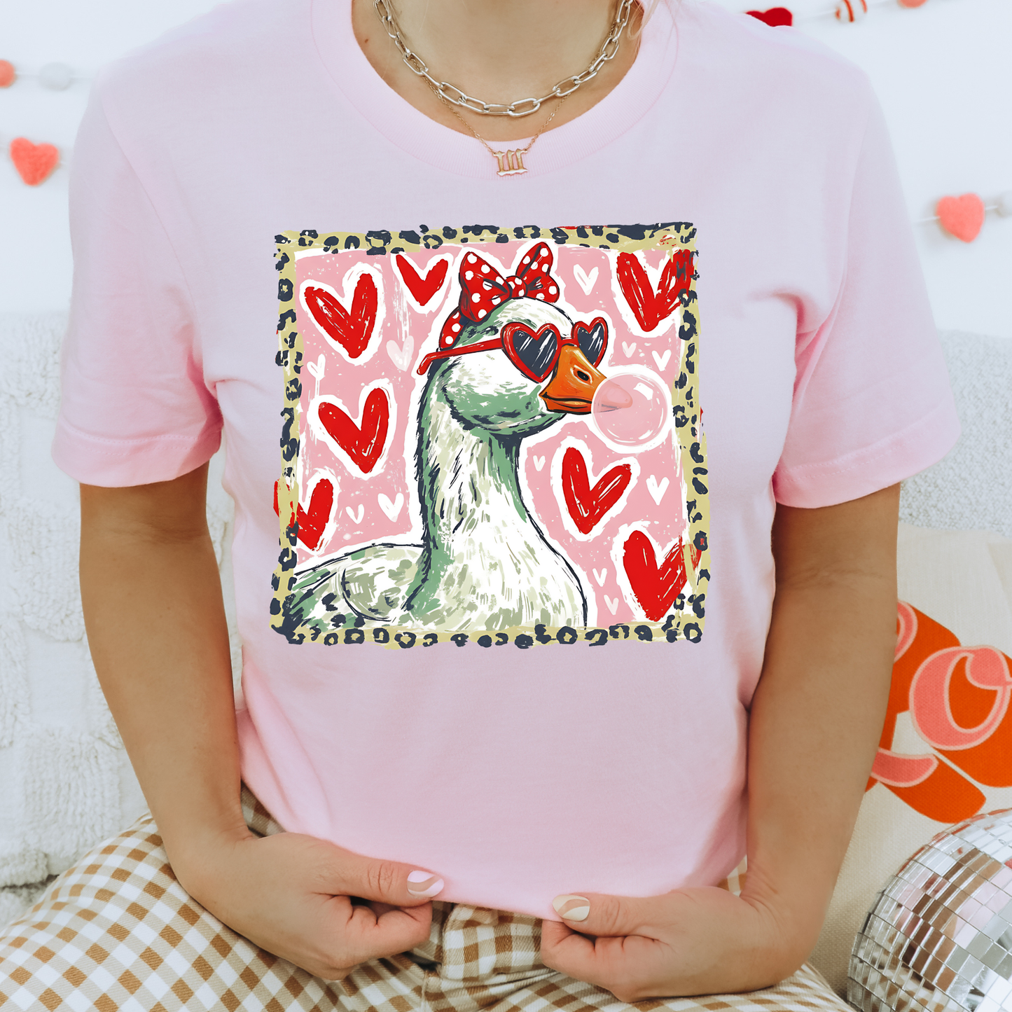 Goose Valentine Blowing Bubble Unisex T-Shirt