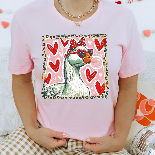Goose Valentine Blowing Bubble Unisex T-Shirt