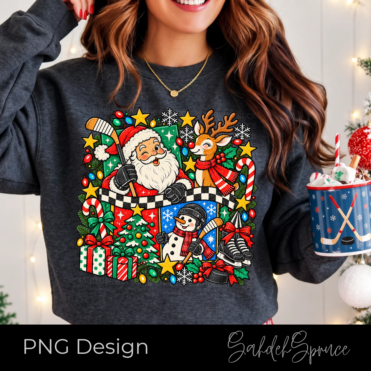 Christmas Hockey PNG, Vintage Hockey Christmas, Santa Hockey PNG, Retro Christmas PNG, Hockey Mom Christmas, Hockey Snowman PNG, Christmas DTF Design, Hockey Sublimation, Hockey Christmas Shirt, Holiday Hockey Graphic, Christmas Digital Download, Vintage Santa PNG, Hockey Lover Gift