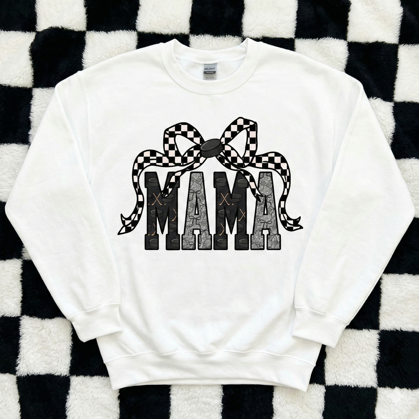 Hockey mama coquette sweatshirt, hockey mom crewneck sweatshirt