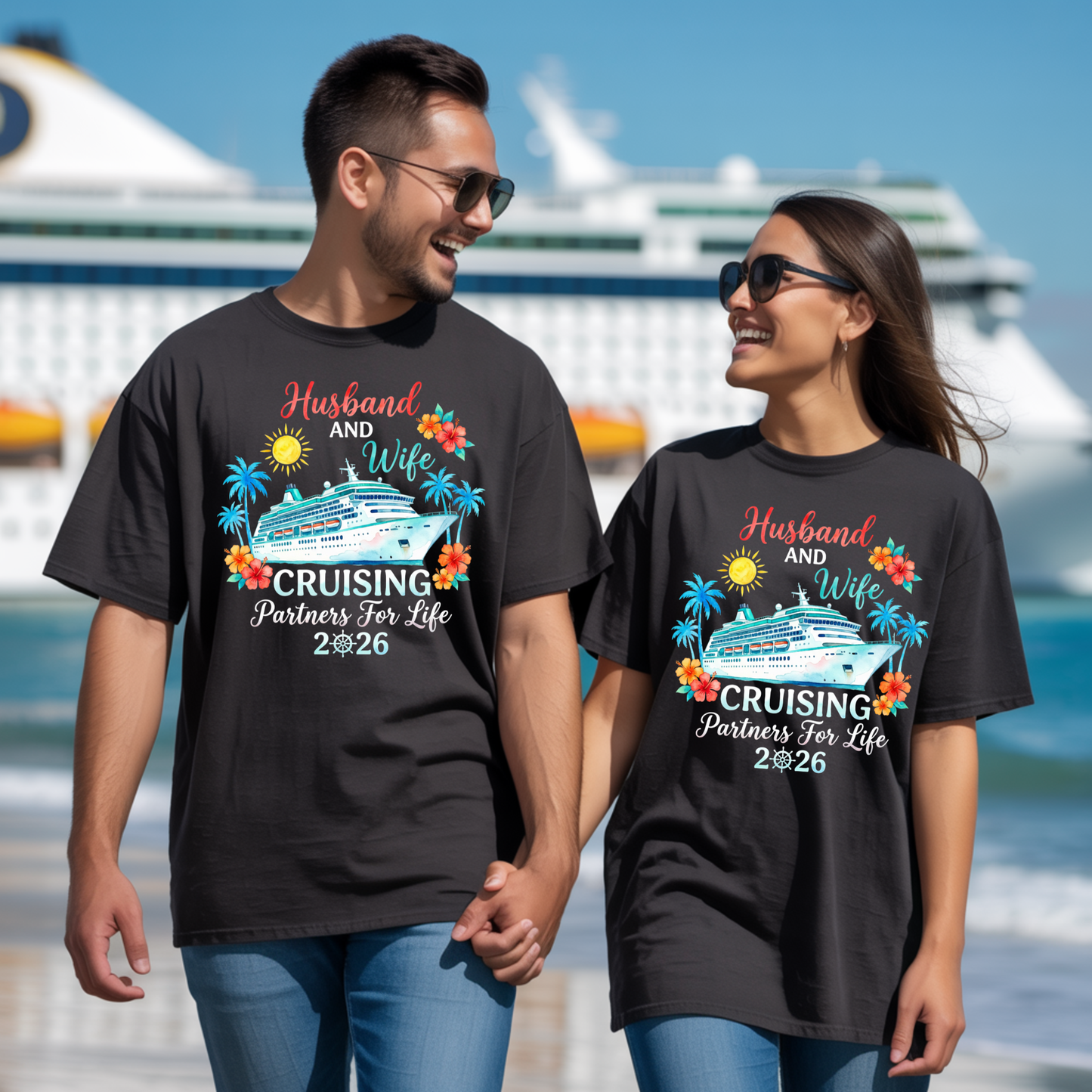 Husband and Wife Cruising Partners For Life 2026 Unisex T-Shirt