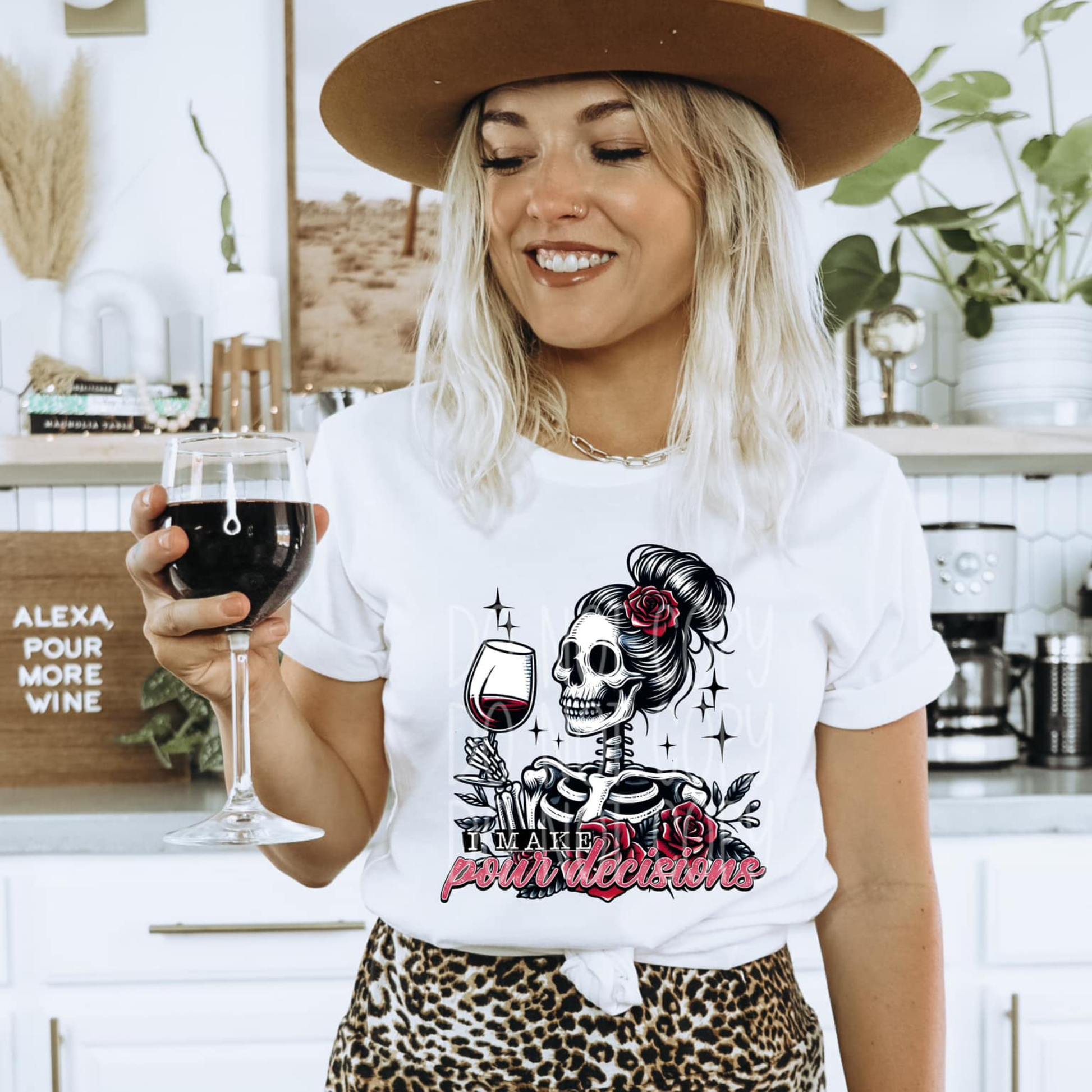 I Make Pour Decisions Shirt featuring a skeleton holding a glass of red wine with roses, sparkles, and funny wine-themed lettering. i make pour decisions shirt, wine lover shirt, funny wine shirt, wine mom shirt, skeleton wine shirt, wine drinking shirt, wine pun shirt, funny mom shirt, girls wine night shirt, vineyard outfit, spooky wine shirt, halloween wine shirt, wine enthusiast gift, wine tasting shirt, gothic wine shirt, funny drinking shirt, girls trip shirt, wine lover gift, skeleton shirt, wine hum