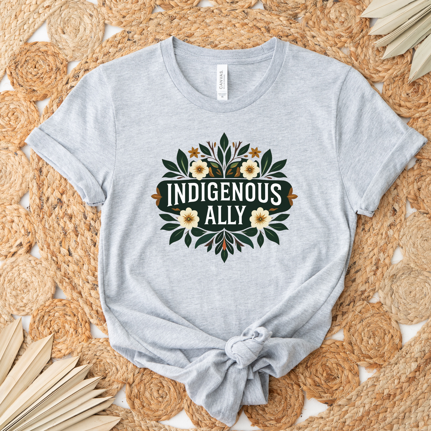 indigenous ally shirt, botanical ally tee, floral indigenous shirt, indigenous awareness apparel, ally support shirt, truth and reconciliation tee, indigenous supporter apparel, floral graphic tee, unisex awareness shirt, solidarity apparel, ally clothing, botanical floral shirt, indigenous rights support, meaningful graphic tee, neutral aesthetic shirt
