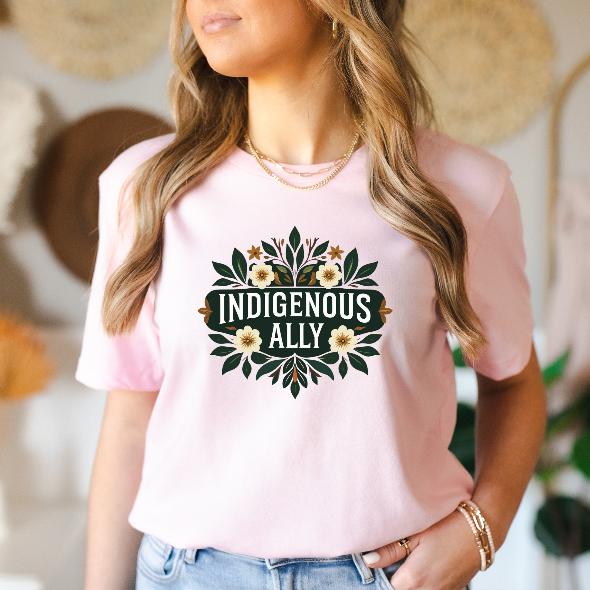 indigenous ally shirt, botanical ally tee, floral indigenous shirt, indigenous awareness apparel, ally support shirt, truth and reconciliation tee, indigenous supporter apparel, floral graphic tee, unisex awareness shirt, solidarity apparel, ally clothing, botanical floral shirt, indigenous rights support, meaningful graphic tee, neutral aesthetic shirt