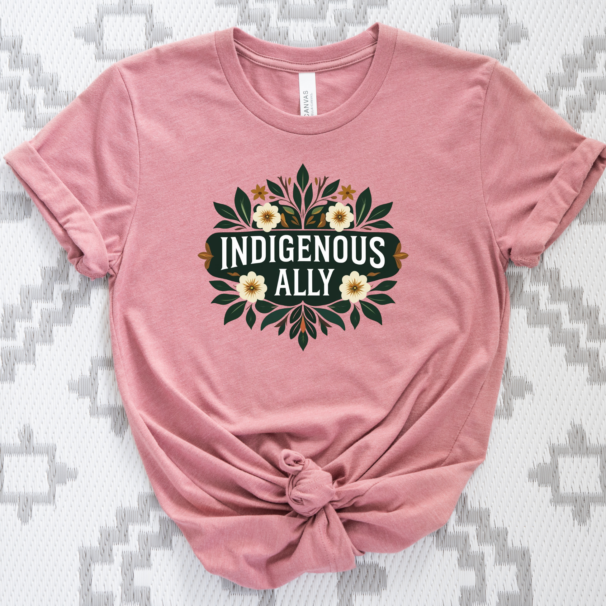indigenous ally shirt, botanical ally tee, floral indigenous shirt, indigenous awareness apparel, ally support shirt, truth and reconciliation tee, indigenous supporter apparel, floral graphic tee, unisex awareness shirt, solidarity apparel, ally clothing, botanical floral shirt, indigenous rights support, meaningful graphic tee, neutral aesthetic shirt