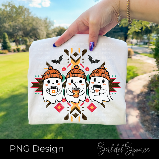 Indigenous Halloween PNG, Floral Ghost PNG, Ghost Coffee PNG, Indigenous Inspired PNG, Cute Halloween PNG, Fall Ghost Design, Coffee Lover Halloween, Halloween Sublimation PNG, Spooky Season PNG, Ghosts With Coffee PNG, Indigenous Floral Design, Halloween Digital Download, Fall Sweatshirt PNG, Halloween Shirt Design, Cute Ghost Sublimation, Autumn Coffee PNG, Cozy Fall PNG, Geometric Halloween Design, Indigenous Owned Designs, Sahdeh Spruce PNG