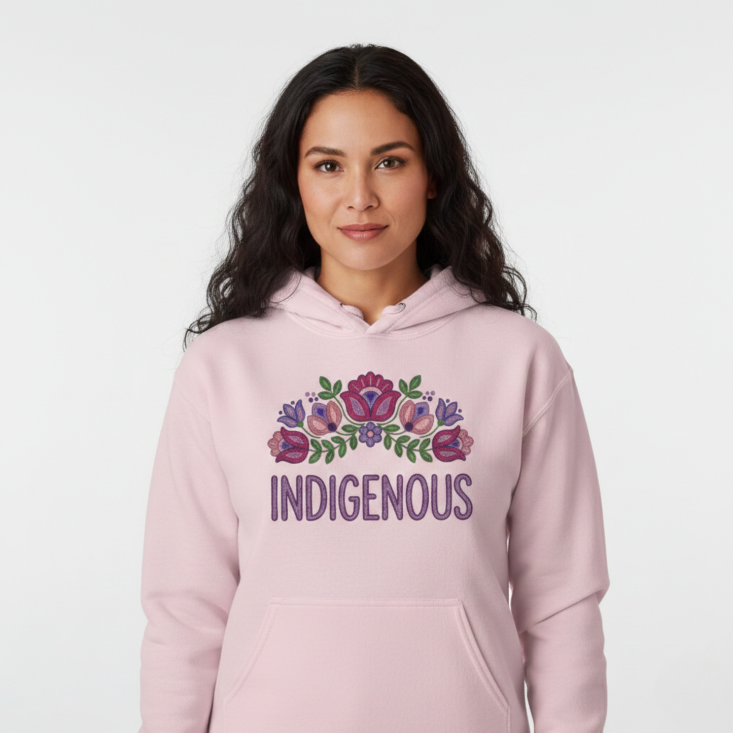 Indigenous floral hoodie, Indigenous beaded floral shirt, Indigenous graphic tee, beaded flower t‑shirt, Indigenous art shirt, Indigenous‑owned brand, Native floral design shirt, Dene floral shirt, Sahtu Tlicho inspired design, cultural floral tee.