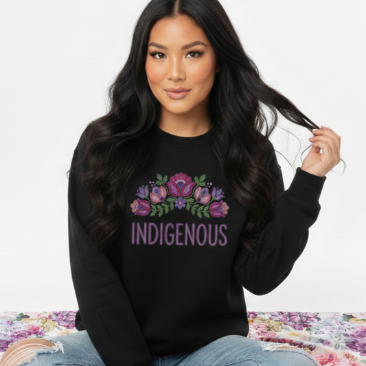Indigenous floral shirt, Indigenous beaded floral shirt, Indigenous graphic tee, beaded flower t‑shirt, Indigenous art shirt, Indigenous‑owned brand, Native floral design shirt, Dene floral shirt, Sahtu Tlicho inspired design, cultural floral tee.