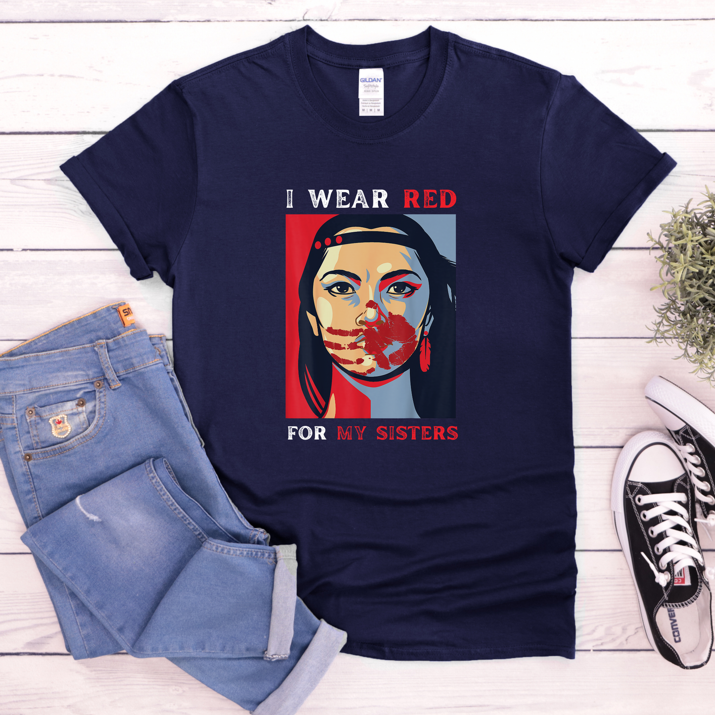 I Wear Red For My Sisters, MMIWG shirt, red shirt awareness, Indigenous women shirt, unisex graphic tee, awareness t shirt, Indigenous advocacy, Missing and Murdered Indigenous Women, solidarity shirt, statement tee, Indigenous rights, red for my sisters shirt