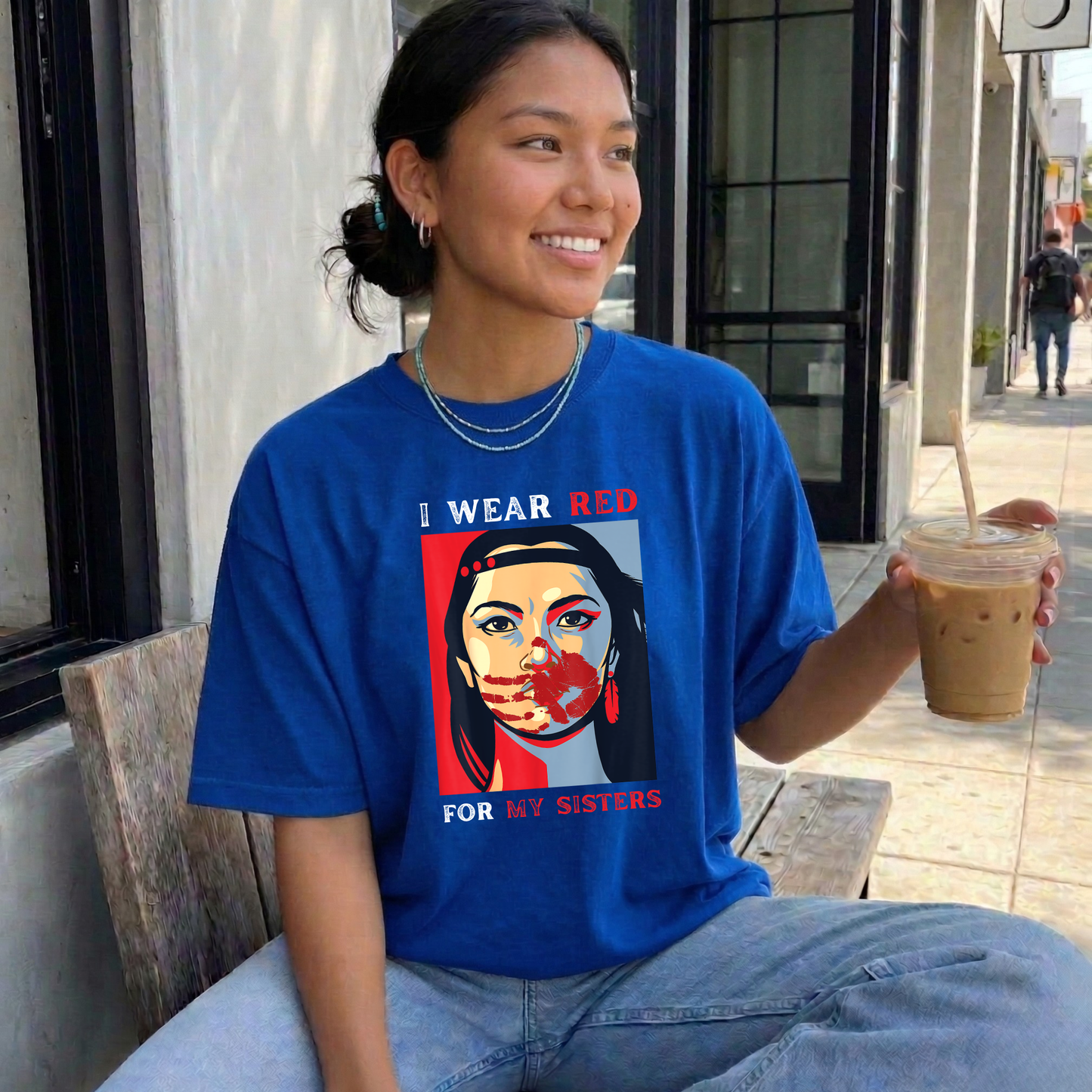 I Wear Red For My Sisters, MMIWG shirt, red shirt awareness, Indigenous women shirt, unisex graphic tee, awareness t shirt, Indigenous advocacy, Missing and Murdered Indigenous Women, solidarity shirt, statement tee, Indigenous rights, red for my sisters shirt
