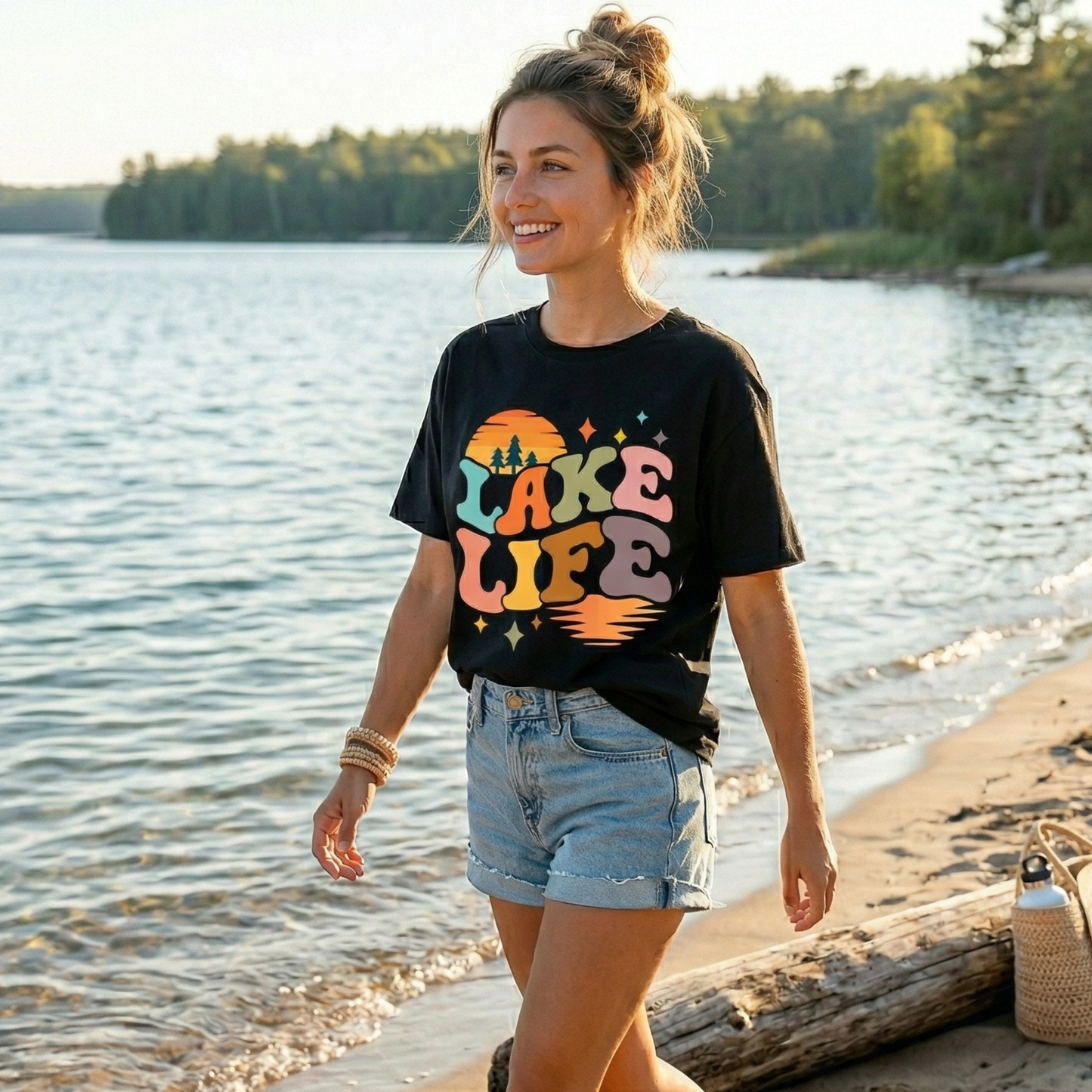 lake life shirt, lake life tee, retro lake graphic shirt, sunset lake shirt, boating shirt, lake lover apparel, summer lake tee, unisex lake life clothing, lake house gift, fishing shirt, cottage lake outfit, lake vacation tee, boater shirt, lakeside apparel, retro sunset graphic tee