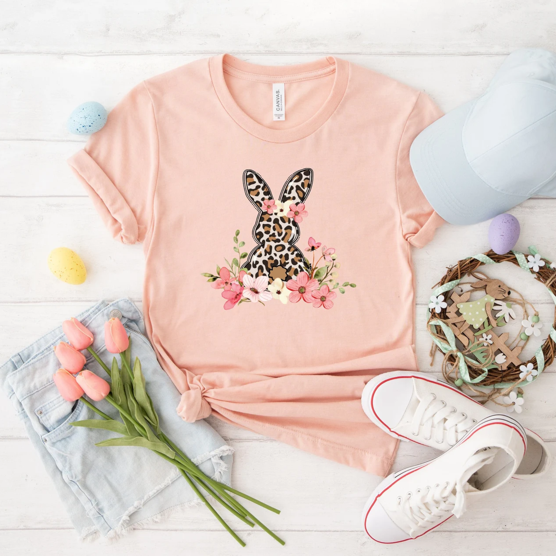 leopard pink easter shirt, pink easter bunny graphic tee, leopard carrot bunny shirt, cute easter leopard apparel, womens pink easter t-shirt, kids easter bunny shirt, family matching easter tops, gold accent easter bunny design, leopard print carrot graphic, unisex spring holiday tee, sahdeh spruce easter shirt