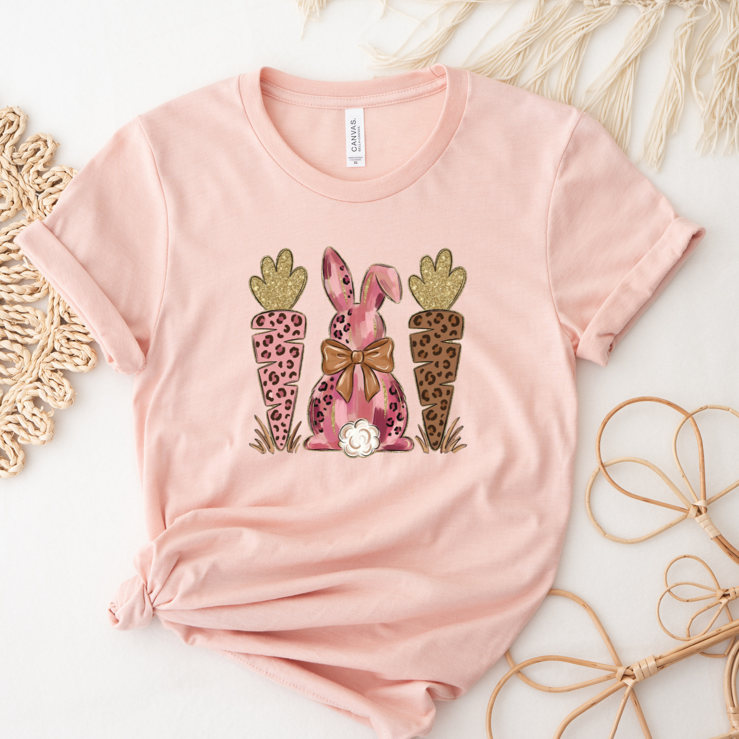 leopard floral easter bunny shirt, easter bunny graphic tee, leopard print easter shirt, floral bunny t-shirt, cute spring bunny apparel, womens easter graphic tee, kids easter leopard shirt, family matching easter tops, holiday bunny floral design, unisex easter animal print shirt