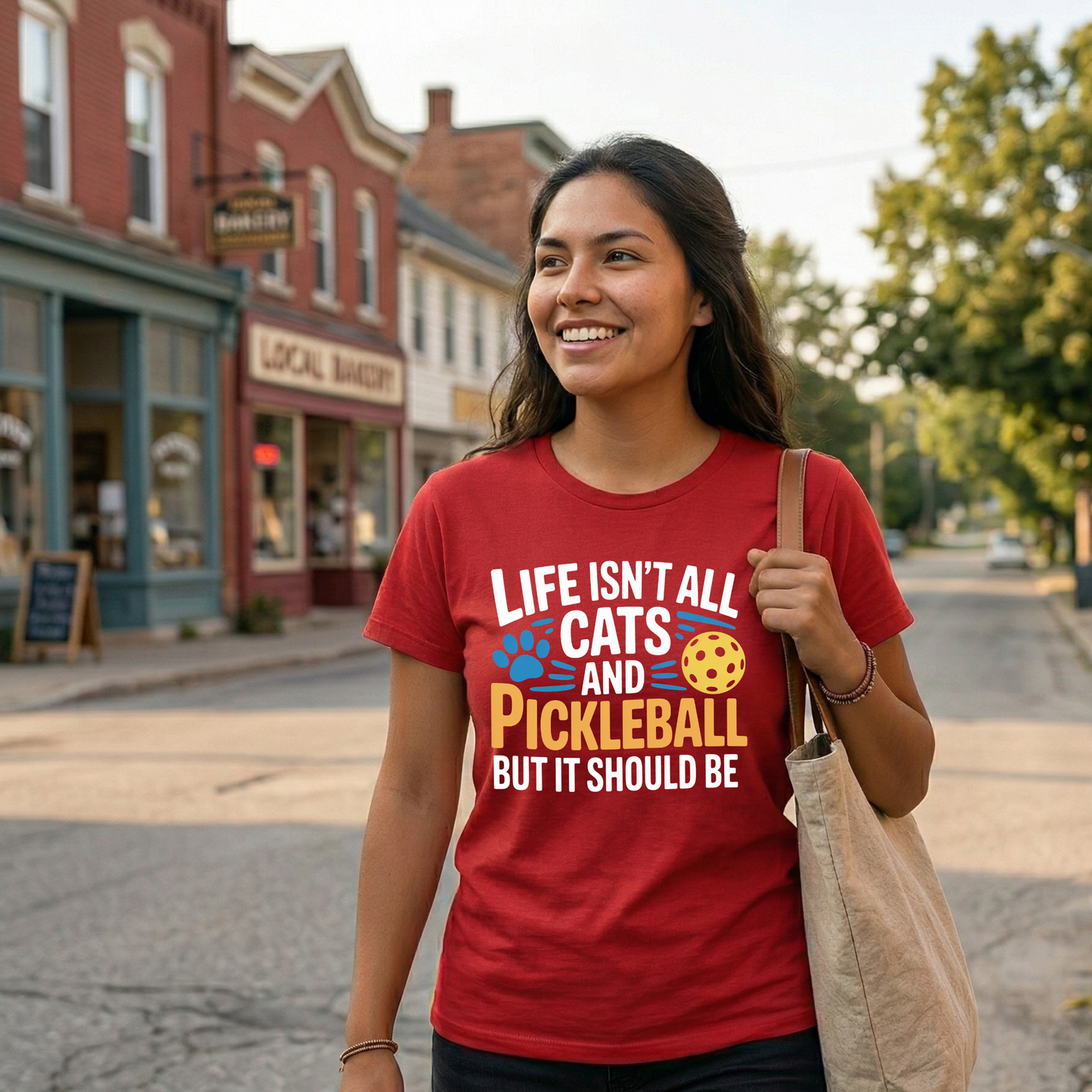 Life Isn’t All Cats and Pickleball But It Should Be shirt, funny pickleball and cat lover graphic tee, unisex casual t-shirt design, pickleball shirt, cat lover shirt, funny pickleball tee, cat mom shirt, pickleball gift, funny cat shirt, sports graphic tee, pickleball outfit, cute cat shirt, cat lover gift, unisex graphic tee, casual funny shirt