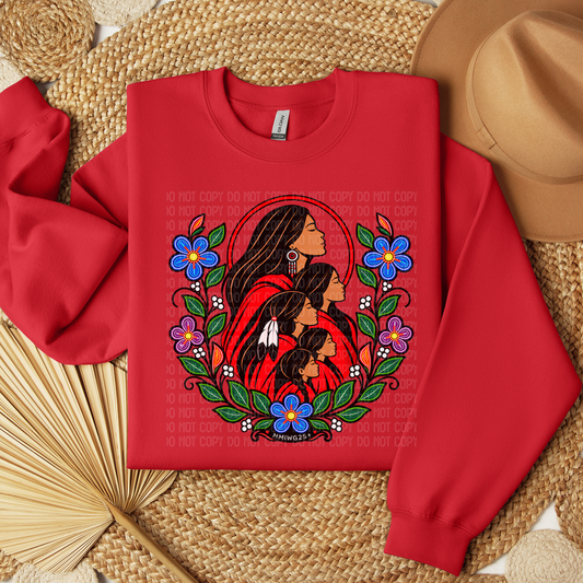 MMIWG2S+, MMIWG2S Sweatshirt, MMIWG Sweatshirt, Missing and Murdered Indigenous Women, Indigenous Women, Indigenous Women Sweatshirt, Indigenous Sweatshirt, Indigenous Clothing, Indigenous Apparel, Indigenous Floral, Floral Sweatshirt, Red Dress Awareness, Red Dress Day, May 5 Awareness, MMIWG Awareness, MMIWG2S Awareness, Indigenous Rights, Indigenous Voices, Indigenous Solidarity, Awareness Sweatshirt, Crewneck Sweatshirt, Indigenous Owned, Indigenous Small Business, Canadian Indigenous Business, Sahdeh S