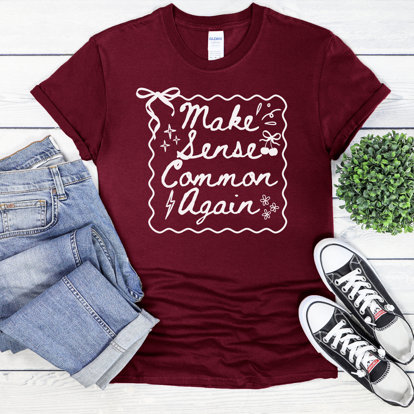 Make Sense Common Again shirt with hand-drawn doodle style text on a unisex graphic tee. make sense common again, funny quote shirt, sarcastic tee, doodle shirt, unisex graphic tee, humorous apparel, witty shirt, statement tee, casual funny shirt, everyday graphic tee, gift idea shirt, sarcastic quote tee, playful t shirt, funny unisex shirt, creative quote shirt. canadian shop funny shirt