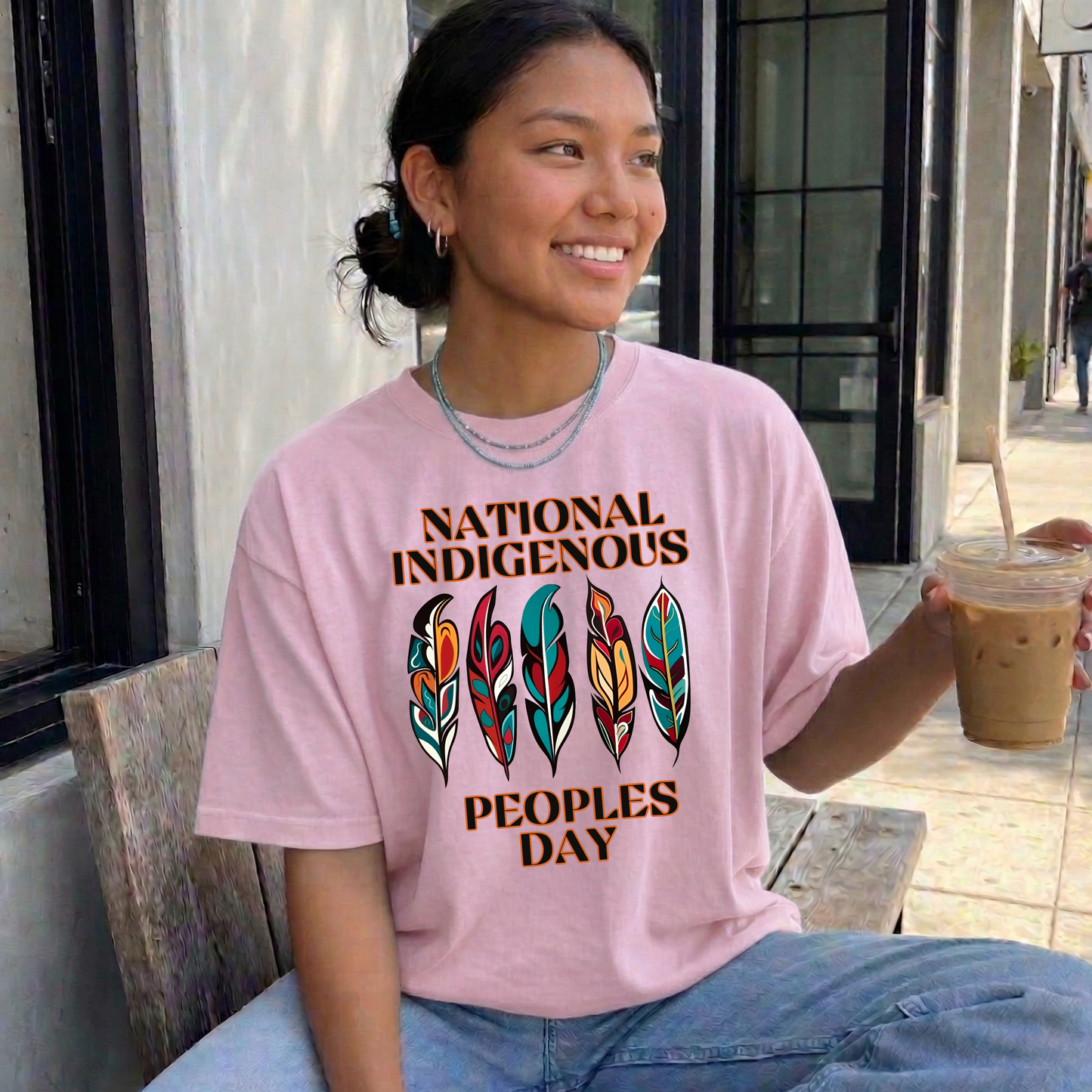 National Indigenous Peoples Day unisex t-shirt with feather graphic design on a comfortable everyday tee. National Indigenous Peoples Day shirt, Indigenous pride tee, feather shirt, unisex graphic tee, Indigenous apparel, cultural pride shirt, meaningful graphic tee, Indigenous celebration shirt, everyday unisex shirt, heritage clothing, awareness shirt, gift for Indigenous peoples day, feather design tee, casual cultural shirt, Indigenous day apparel, Indigenous history month shirt, Indigenous owned 