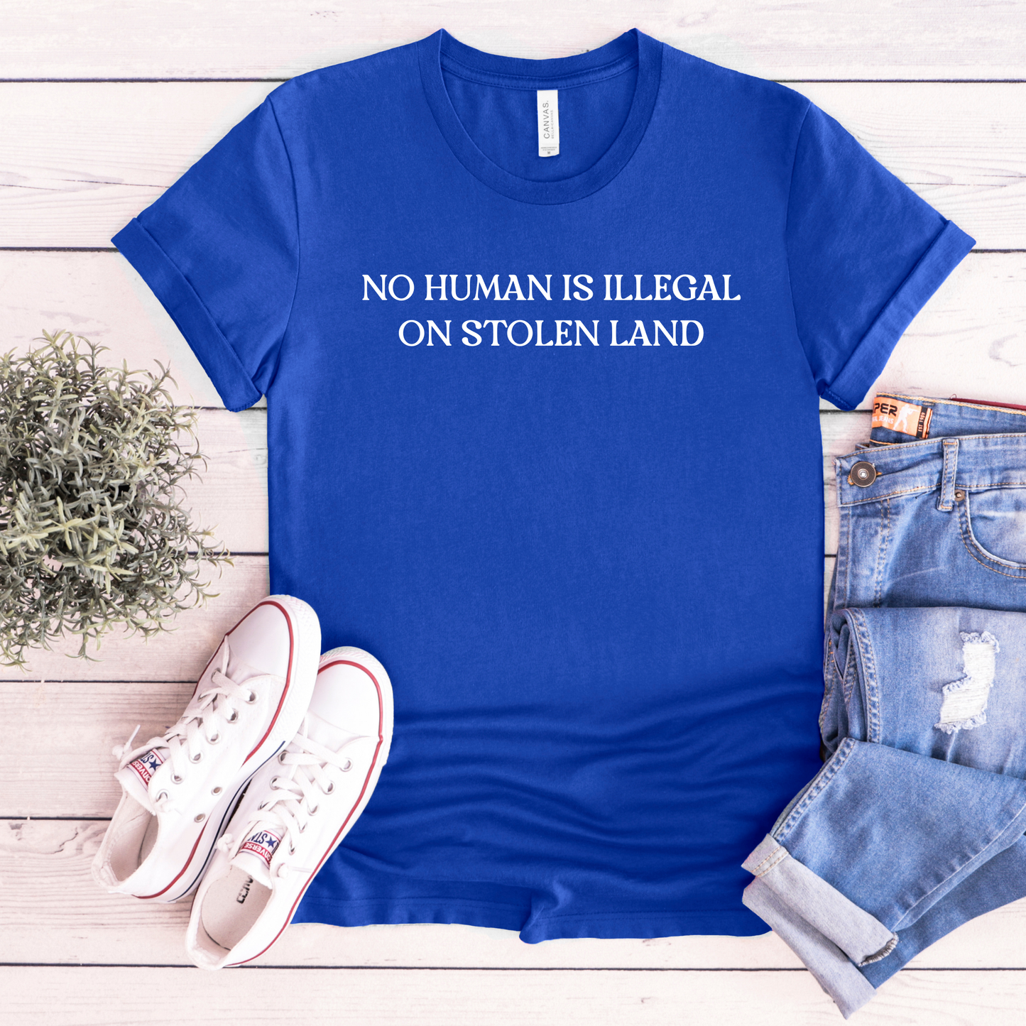no human is illegal on stolen land shirt, indigenous solidarity shirt, social justice t-shirt, activist shirt, indigenous rights shirt, ally shirt, human rights clothing, minimalist protest tee
