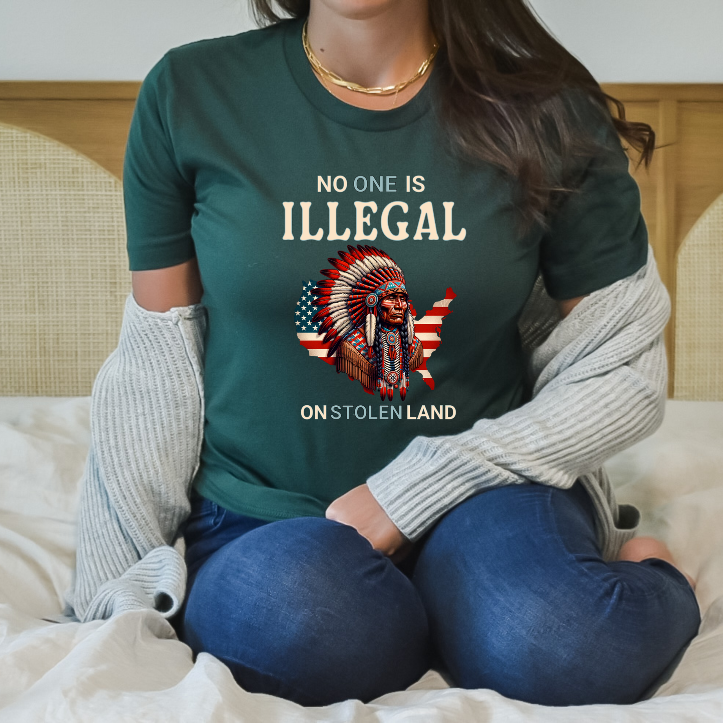 no one is illegal on stolen land shirt, indigenous solidarity shirt, usa map graphic tee, social justice shirt, indigenous rights apparel