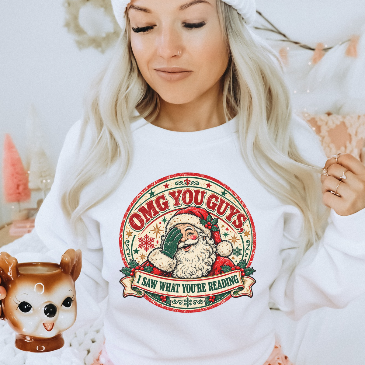 OMG You Guys Sweatshirt, I Saw What You're Reading, Funny Santa Sweatshirt, Christmas Book Lover Sweatshirt, Bookish Christmas Sweater, Spicy Book Lover Gift, BookTok Christmas Sweatshirt, Romance Reader Sweatshirt, Vintage Santa Crewneck, Funny Christmas Sweatshirt, Retro Christmas Sweater, Bookworm Christmas Gift, Librarian Christmas Sweatshirt, Book Club Christmas, Reading Christmas Sweater, Santa Reading Shirt, Cozy Book Lover Sweatshirt, Bookish Holiday Apparel, Christmas Gift for Readers