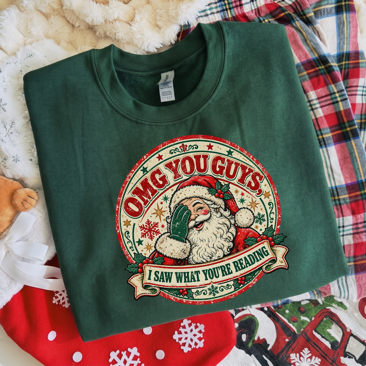 OMG You Guys Sweatshirt, I Saw What You're Reading, Funny Santa Sweatshirt, Christmas Book Lover Sweatshirt, Bookish Christmas Sweater, Spicy Book Lover Gift, BookTok Christmas Sweatshirt, Romance Reader Sweatshirt, Vintage Santa Crewneck, Funny Christmas Sweatshirt, Retro Christmas Sweater, Bookworm Christmas Gift, Librarian Christmas Sweatshirt, Book Club Christmas, Reading Christmas Sweater, Santa Reading Shirt, Cozy Book Lover Sweatshirt, Bookish Holiday Apparel, Christmas Gift for Readers