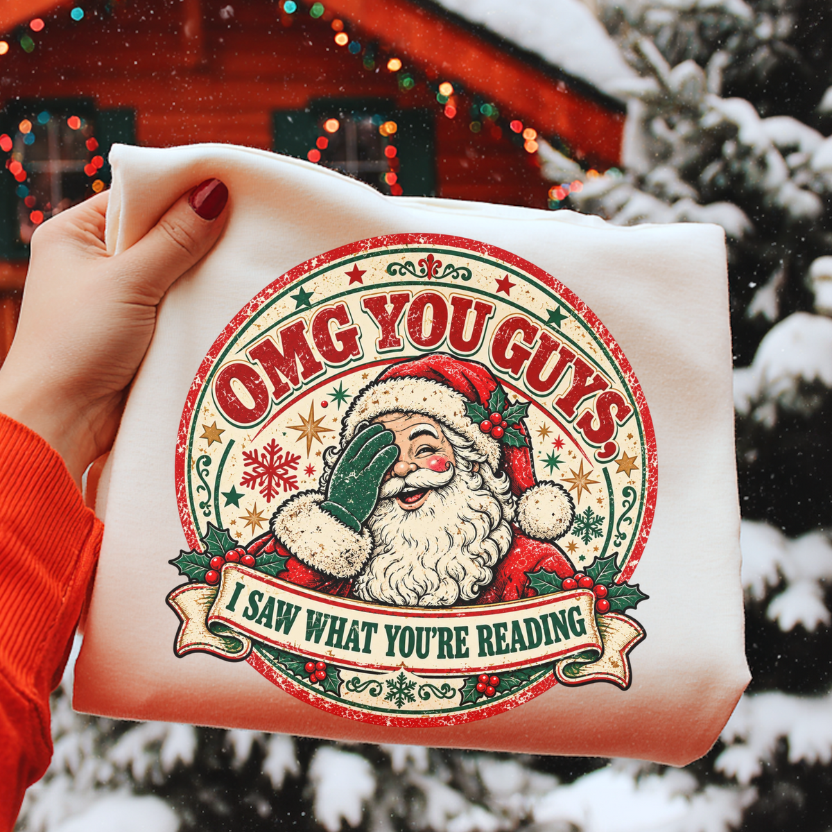 OMG You Guys Sweatshirt, I Saw What You're Reading, Funny Santa Sweatshirt, Christmas Book Lover Sweatshirt, Bookish Christmas Sweater, Spicy Book Lover Gift, BookTok Christmas Sweatshirt, Romance Reader Sweatshirt, Vintage Santa Crewneck, Funny Christmas Sweatshirt, Retro Christmas Sweater, Bookworm Christmas Gift, Librarian Christmas Sweatshirt, Book Club Christmas, Reading Christmas Sweater, Santa Reading Shirt, Cozy Book Lover Sweatshirt, Bookish Holiday Apparel, Christmas Gift for Readers