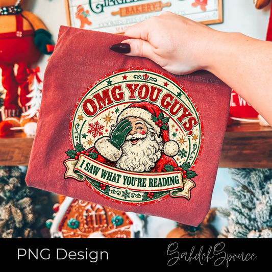 OMG You Guys PNG, I Saw What You're Reading PNG, Funny Santa PNG, Bookish Christmas PNG, Christmas Book Lover PNG, Spicy BookTok PNG, Romance Reader PNG, Vintage Santa PNG, Retro Christmas PNG, Funny Christmas Sublimation, Book Lover Digital Download, Christmas Sweatshirt PNG, BookTok Christmas Design, Bookworm Christmas PNG, Santa Reading PNG, Kindle Girlies PNG, Book Club Christmas PNG, Christmas Shirt Design, Spicy Reader Christmas, Bookish Sublimation Design