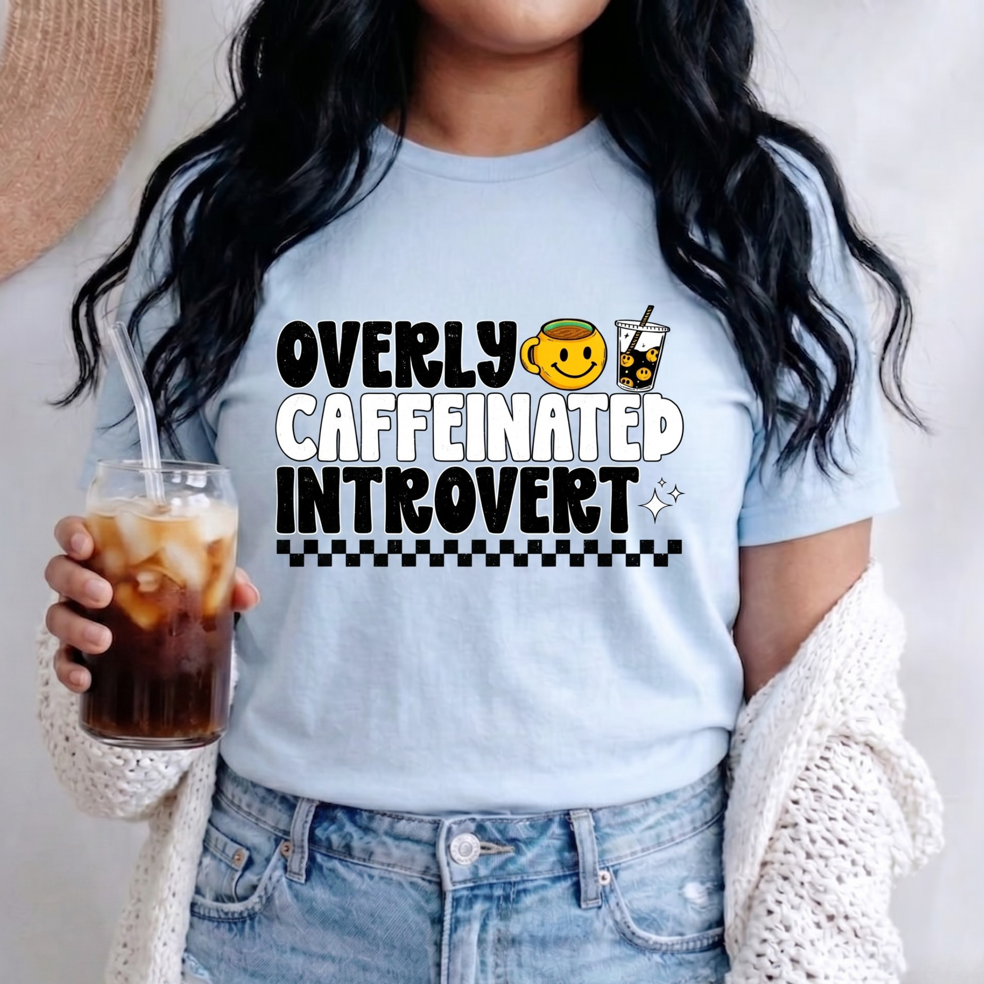 Overly caffeinated introvert shirt with bold coffee-themed graphic design on a tee, introvert shirt, coffee lover shirt, funny graphic tee, caffeine shirt, introvert gift, coffee graphic tee, sarcastic shirt, cozy casual shirt, funny woman shirt, relatable tee, caffeine addict shirt, everyday graphic tee, retro coffee shirt, minimalist graphic tee, gift for her, lounge tee, coffee run shirt, casual cotton tee, unisex graphic tee, quirky shirt