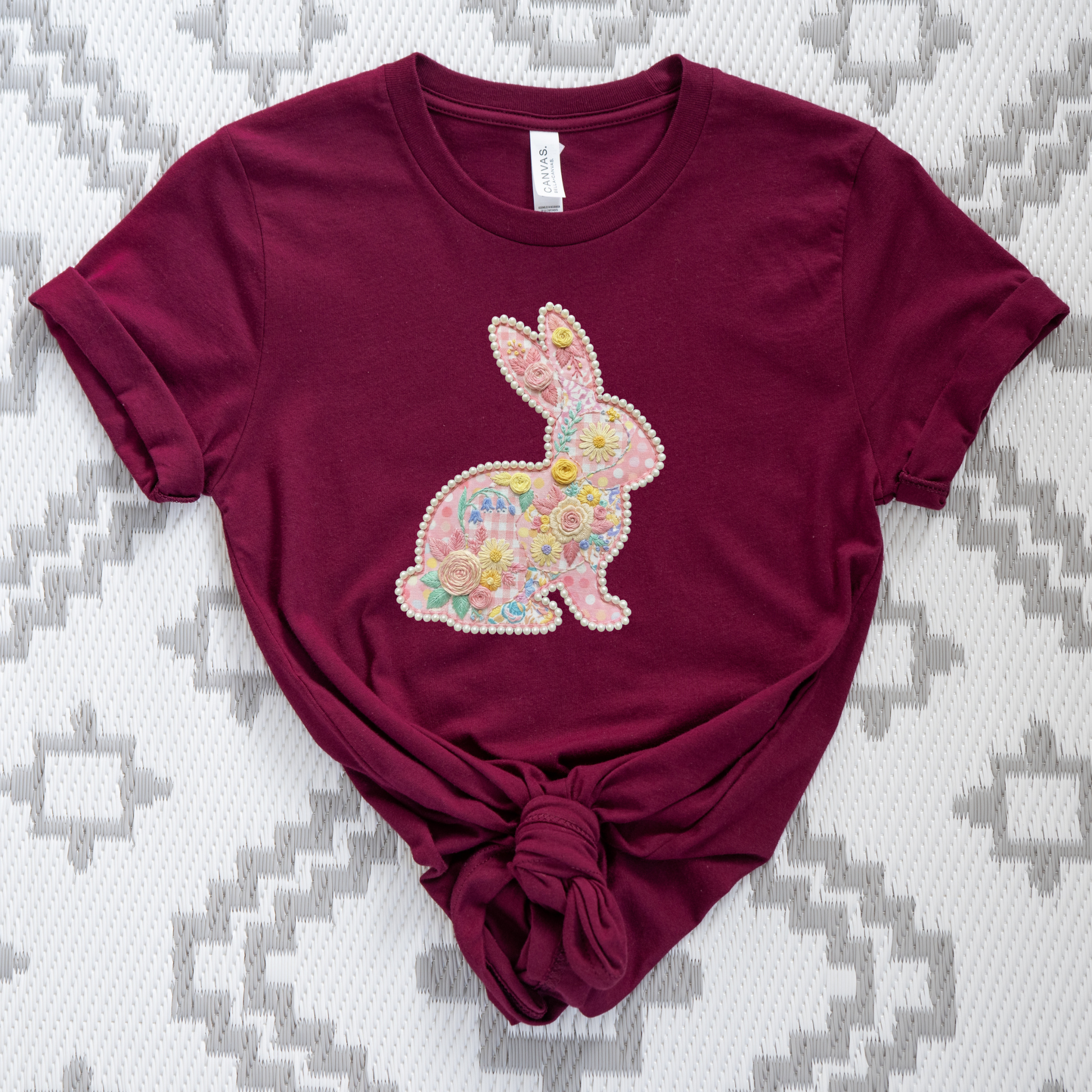 easter bunny shirt, floral bunny shirt, pearl bunny design, easter shirt women, spring graphic tee, cute bunny shirt, easter outfit idea, bunny graphic tee, floral easter shirt, womens easter shirt, spring aesthetic shirt, pastel bunny shirt, easter gift idea, unisex graphic tee, trendy easter shirt