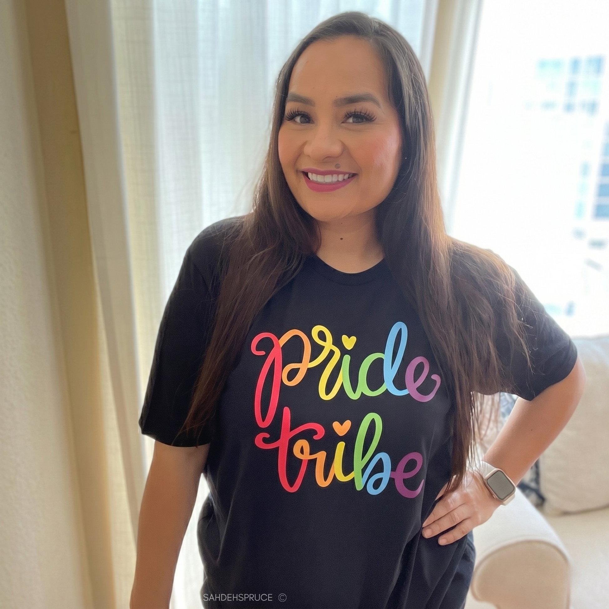 Pride Tribe unisex shirt with bold rainbow script text on a graphic tee. Pride Tribe shirt, rainbow pride shirt, LGBTQ pride tee, unisex graphic tee, pride apparel, rainbow shirt, statement tee, inclusive fashion, community shirt, pride outfit, LGBTQ support shirt, colorful script tee, gift for pride, everyday graphic tee, pride clothing